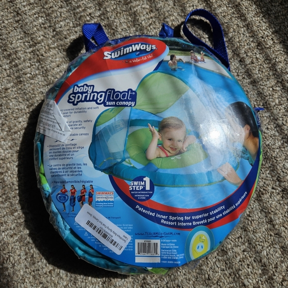 SWIMWAYS Baby Spring Float Sun Canopy, Green new - Picture 3 of 7